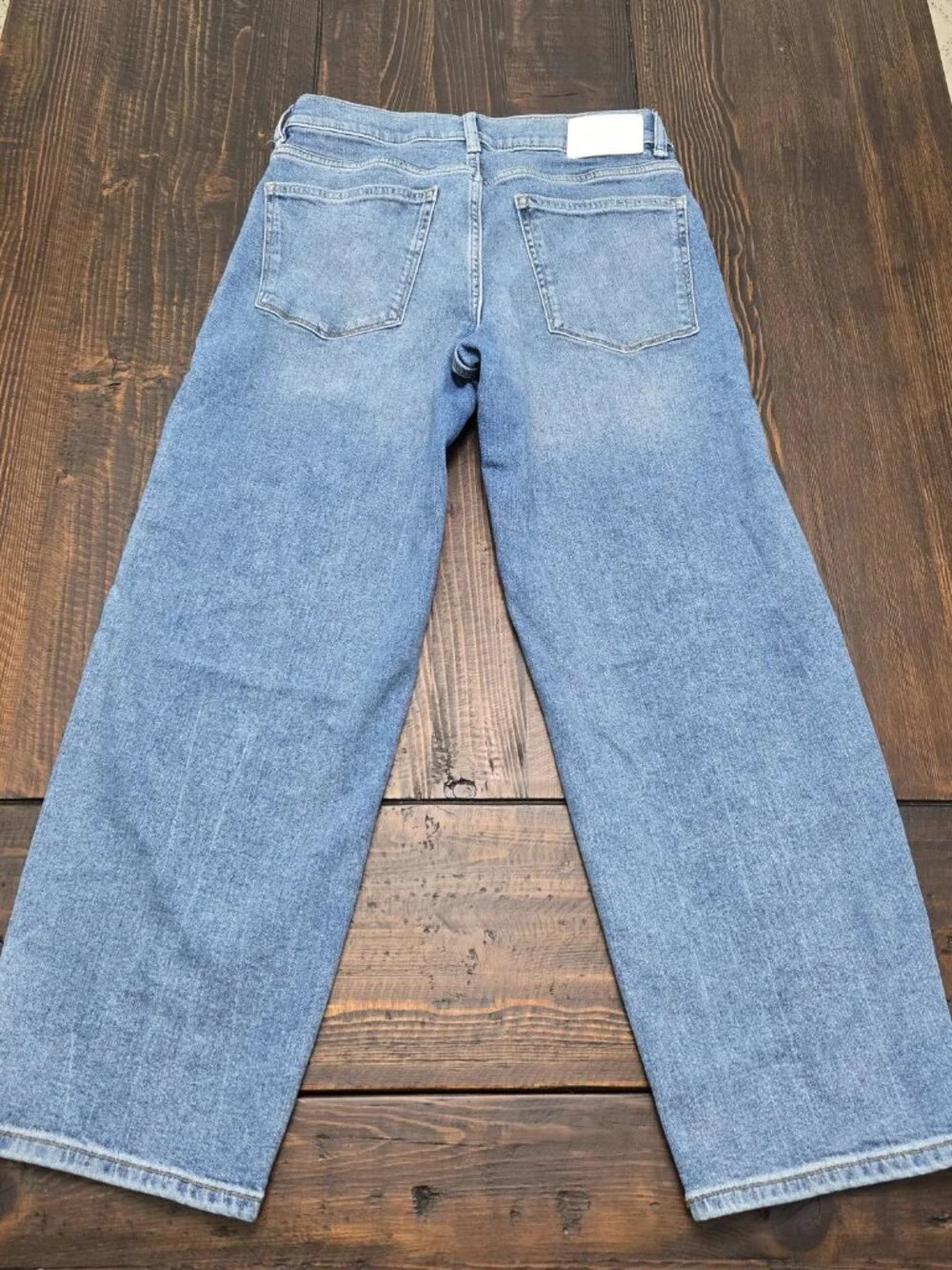 DL1961 Thea Boyfriend Maternity Jeans Womens 27 Blue Stretch Denim Under Belly